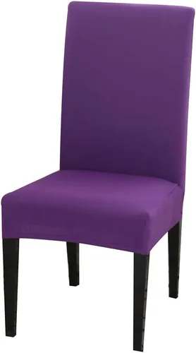 Vista 17 de Chickwin Paquete de 4 fundas para sillas de comedor, color amarillo, elásticas Parsons, fundas para sillas de comedor, con respaldo alto, sin