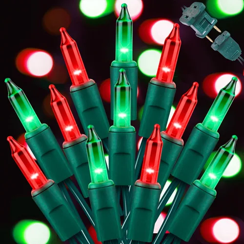 Vista 12 de LAMPHOME Guirnalda de luces LED de estrella roja, blanca y azul, 20 luces LED de hadas con cable transparente, 3 AA impermeables, 8 modos, luces