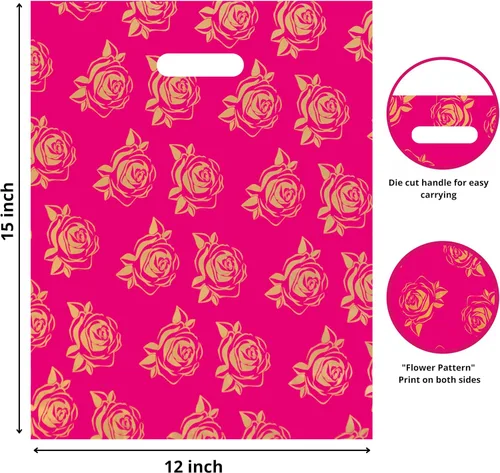 Vista 2 de Infinite Pack Bolsas de mercancía impresa, bolsa de compras al por menor para boutiques, bolsas de regalo y regalos, bolsas de plástico reutilizables