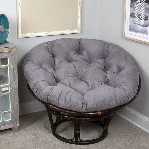 Vista 4 de Klear Vu Cojín para silla Papasan de microgamuza sólida para sala de estar, dormitorio, guardería u oficina en casa, almohadilla de asiento de 45 x