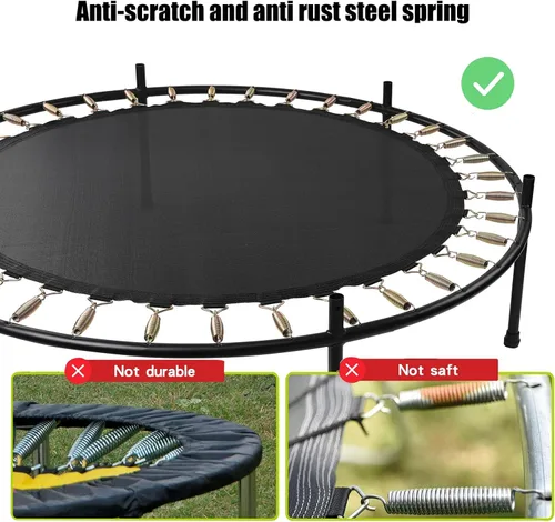 Vista 2 de Trampolín para niños con red de seguridad - Trampolín de 5 pies para niños pequeños, para interiores y exteriores - Juego interactivo para padres e