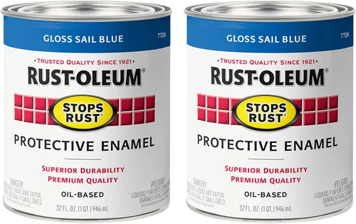 Vista 20 de Rust-Oleum 7797502 - Pintura anti-óxido para aplicación con brocha, cuarto de galón, blanco semibrillante (paquete de 1)