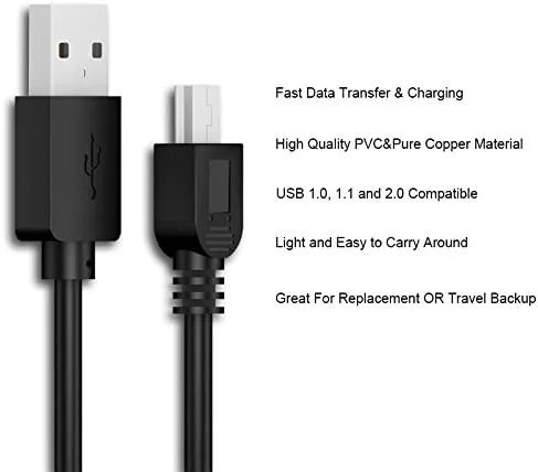 Vista 4 de Cable de sincronización de datos USB para JVC Everio GZ-MG630/AU/S GZ-MG630BU/S MG630RUS