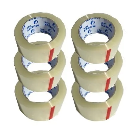 Vista 5 de Modex - Rollo de cinta de embalaje de 1.8 mil de grosor, 2 pulgadas x 110 yardas, cinta resistente para embalaje y envío, 6 rollos