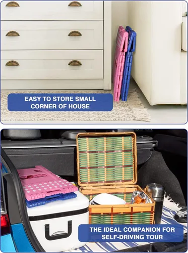 Vista 19 de Dyforce Taburete plegable de 9 pulgadas, taburete para niños, taburetes resistentes para adultos, taburetes de pie compactos, taburetes ligeros