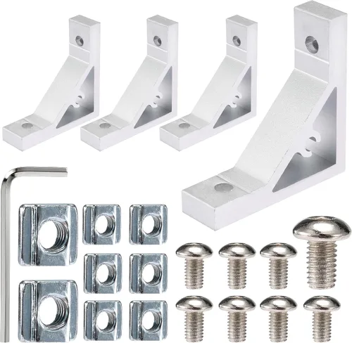 Vista 12 de BELLA BAYS 30Series 10Sets de conector interior plateado en forma de L, conector de esquina oculta, accesorios de extrusión de aluminio 3030