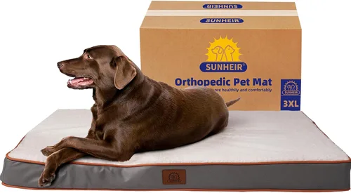Vista 12 de Cama ortopédica para perros grandes - Gran cama impermeable para jaula de perro con funda extraíble y lavable, soporte de espuma tipo caja de Azul