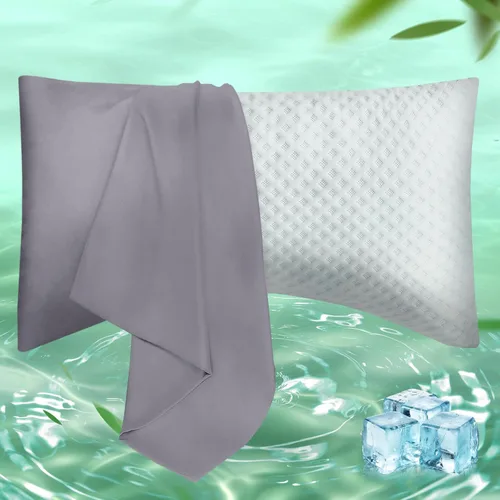 Vista 30 de Fundas de Almohada Tamaño Estándar Paquete de 2, Fundas de Almohada de Viscosa Refrescante con Cierre de Sobre, Fundas de Almohada Frescas