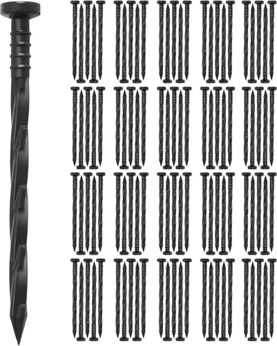 Vista 10 de Gardzen 30 estacas de anclaje para bordes de paisaje, estacas de 6 pulgadas para barreras de hierbas, valla de jardín, césped artificial