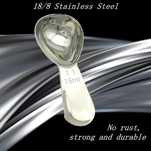 Vista 7 de CoaGu Cuchara de café de mango corto de 0.5 fl oz (1 cucharada) – Cuchara medidora de acero inoxidable para café molido, especias y proteína