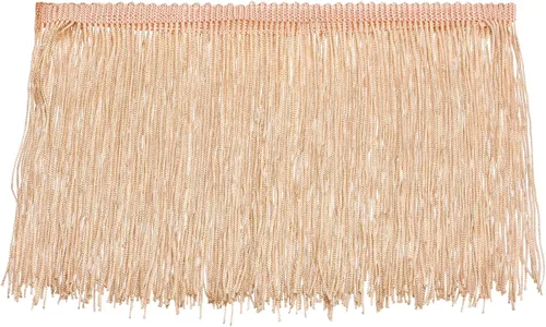 Vista 40 de Uxcell 10 yardas y 4 pulgadas beige con flecos de cadeneta - poliéster, estilo bohemio para múltiples ocasiones