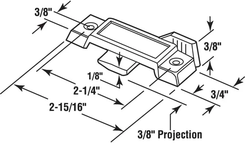 Vista 2 de Prime-Line Products F 2590 – Traba de seguridad para vidrio, F 2589