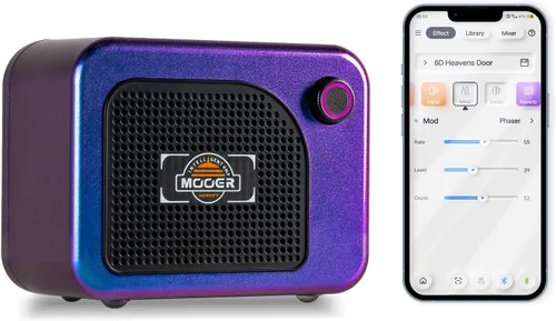 Vista 11 de MOOER Amplificador de guitarra de práctica SD30i, amplificador inteligente portátil, sonido estéreo Bluetooth de 30 W, 5 horas de vida de batería