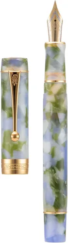 Vista 14 de Jinhao 100 - Pluma estilográfica de estilo clásico en celuloide, instrumento de escritura suave con punta #6, juego de pluma con convertidor Negro