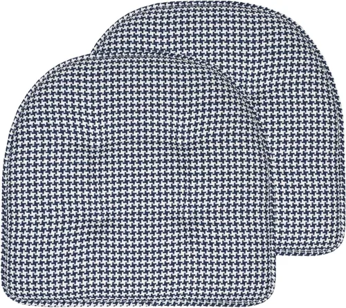 Vista 44 de Sweet Home Collection - Cojín de espuma viscoelástica para silla con capitoné, antideslizante, en forma de U, de 17 x 16 pulgadas, a cuadros Cuadros