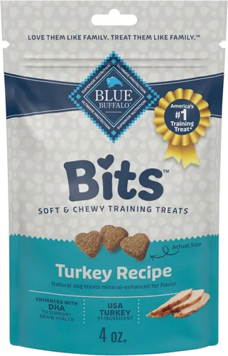 Vista 14 de Blue Buffalo Bits Golosinas suaves para entrenamiento para perros, hechas con ingredientes naturales y mejoradas con DHA, receta de pollo, bolsa