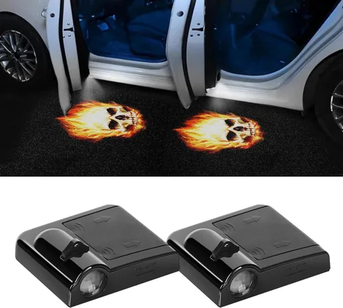Vista 12 de Zufoty 2PCS Luces Proyectoras para Puertas de Automóvil, Proyector de Logo LED para Puerta de Automóvil, Luz LED Inalámbrica de Cortesía, Luces