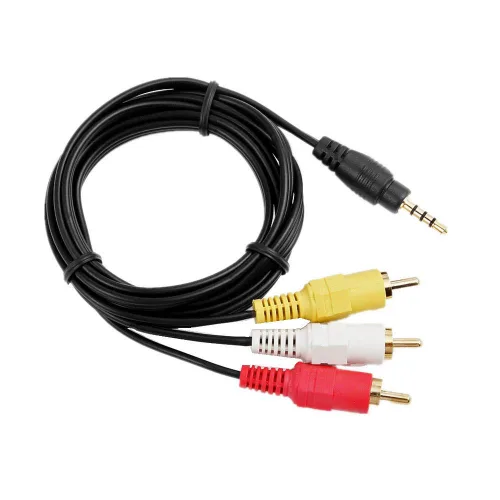 Vista 3 de MaxLLTo Mini 0.138 in 4-DIN AV Plug Macho a 3 RCA AV Macho A/V TV Audio Video Cable para Sony Handycam Videocámara DCR-TRV240 DCR-TRV140 DCR-TRV130