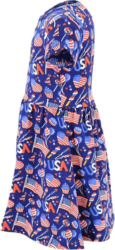 Vista 3 de Unique Baby Flag Print Girls 4th of July Outfits for Girls Patriotic Dresses Dulces americanos