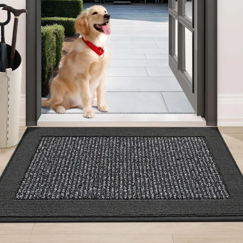Vista 17 de BEQHAUSE Tapete para puerta interior de 20" x 32", Tapetes atrapa suciedad antideslizantes para entrada lavables, Tapete de bienvenida resistente a