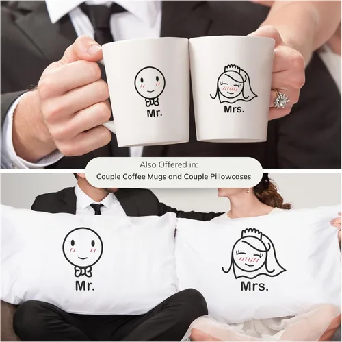 Vista 5 de BoldLoft Mr and Mrs - Vasos para novios y novios para recién casados, despedida de soltera, compromiso, regalos de boda para parejas