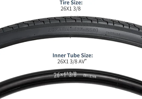 Vista 8 de YUNSCM 2 neumáticos de bicicleta de carretera de 26 x 1 3/8 (37-590) compatibles con neumáticos de bicicleta de bicicleta de 26 x 1 3/8 26 x 1 3-8