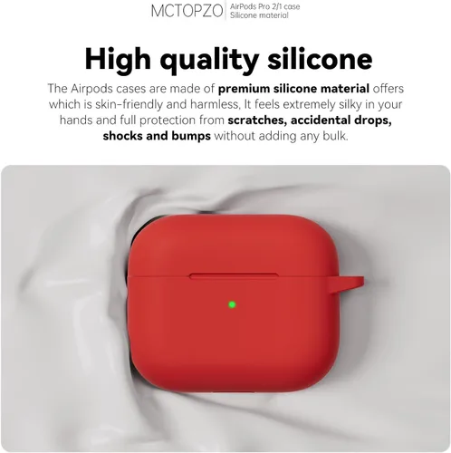 Vista 7 de Funda para AirPods Pro 2/1 con kit de limpieza, funda protectora de silicona suave para Apple AirPods Pro de 2ª/1ª generación con puntas