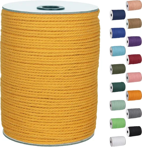 Vista 6 de NOANTA - Cuerda de macramé color verde aguacate, 2 mm x 220 yardas, cuerda de algodón colorido para colgar en la pared, ganchos de plantas