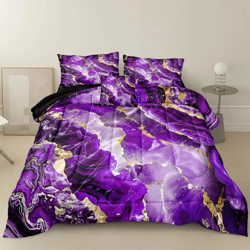 Vista 19 de Bedbay Juego de edredón con temática de playa, juego de edredón costero tamaño Queen, vida marina, turquesa, estrellas de mar, juego de edredón