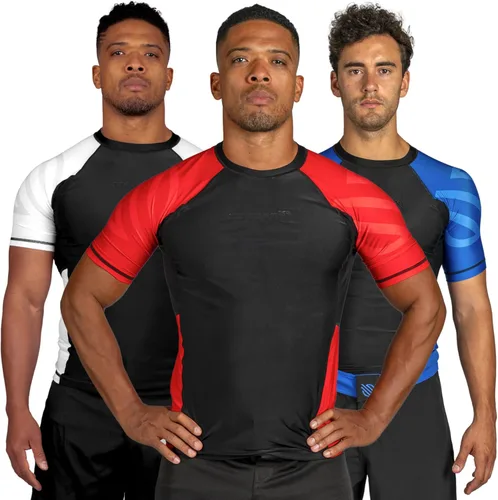 Vista 10 de Sanabul Esencial manga corta Rash Guard MMA BJJ Wrestling Grappling Jiu Jitsu