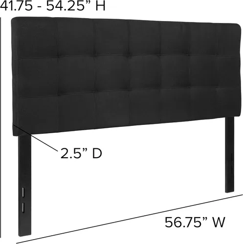 Vista 2 de Flash Furniture Bedford - Cabecero de cama doble tapizado con ribete de uñas en tela beige