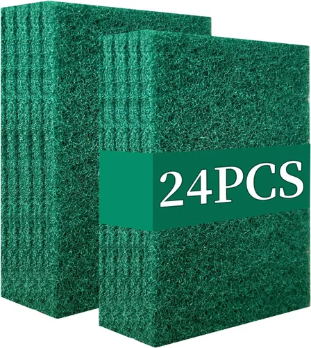 Vista 8 de Almohadillas de limpieza resistentes para limpiar platos, esponja, no rayan, verde, reutilizables, para cocina y utensilios de limpieza de platos