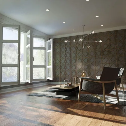 Vista 21 de 7 3/8"W X 7 3/8"H Extra Pequeño Lakewood Decorativo Madera de Lago Paneles de Pared, Cereza