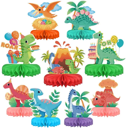 Vista 11 de Juego de suministros para fiesta de cumpleaños de unicornio, decoraciones de mesa arcoíris con centro de mesa de panal para decoraciones de fiesta