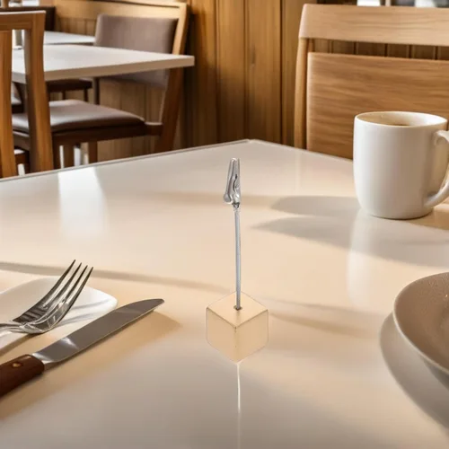 Vista 7 de Gadpiparty 10pcs Cube Base Memo Clip Holder - Table Number Place Card Holder with Alligator Clasp for Displaying Photos Name Cards Paper Notes