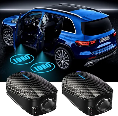 Vista 7 de SPOBODY Paquete de 2 luces de puerta de automóvil personalizadas con proyector LED recargable, lámpara de bienvenida con sombra fantasma HD