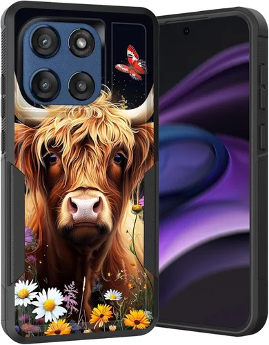 Vista 51 de para Moto G Play 4G 2024, funda de dos capas híbrida resistente y a prueba de golpes, PC duro + silicona suave protectora para Motorola Moto G Play