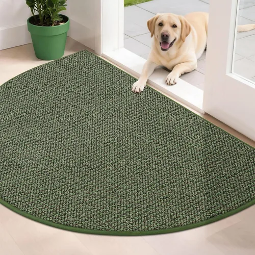 Vista 36 de BEQHAUSE Tapete Atrapa Suciedad para Puerta 17" x 30" Semicírculo Antideslizante Lavable Tapetes de Entrada Alfombras Absorbentes de Bienvenida