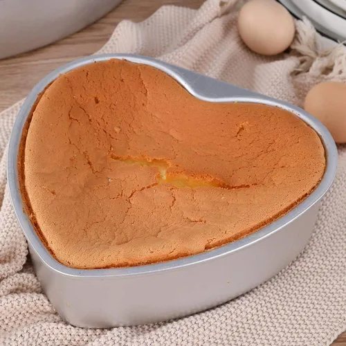 Vista 5 de Juego de 4 moldes para tartas, moldes para hornear pasteles en forma de corazón, mini moldes para tartas, moldes de aluminio de 3 pulgadas, 4