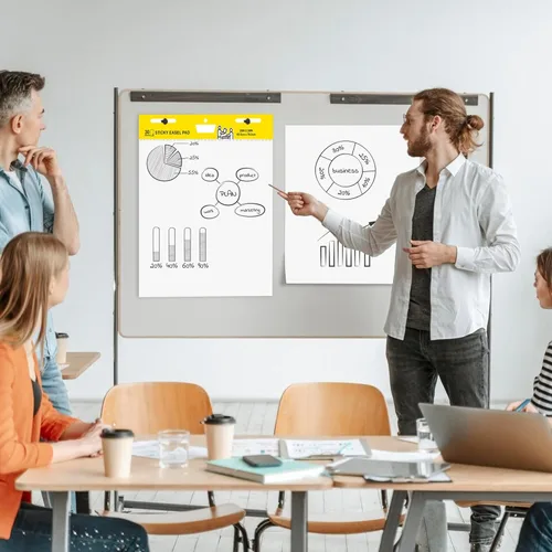 Vista 3 de Super Sticky Easel Pad,25 in x 30 in Self Stick Flip Chart Paper,30 Sheets/Pad,2 Pad/Pack,Large White Premium Anchor Chart Paper,Easel Paper for