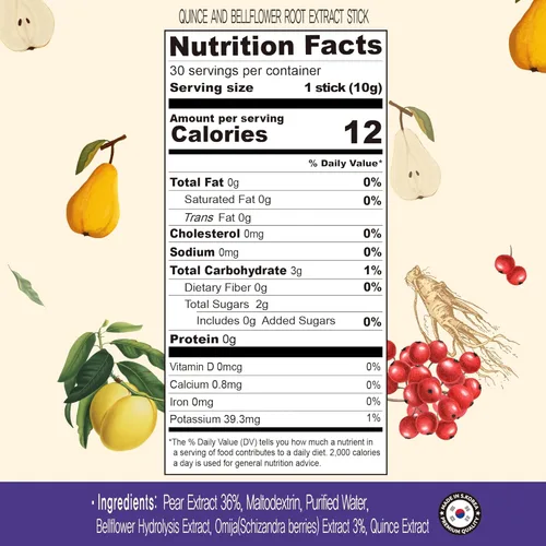 Vista 6 de SamSiDae Extracto de raíz de Bellflower coreano, extracto de pera y extracto de membrillo (0.35 oz x 30 bolsas). Buena fuente de fibra, potasio