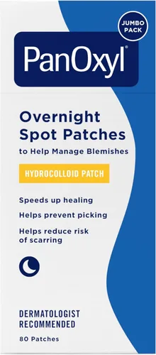Vista 10 de Parches PanOxyl PM para manchas nocturnas, tecnología avanzada de curación hidrocoloide, sin fragancia, paquete de 40