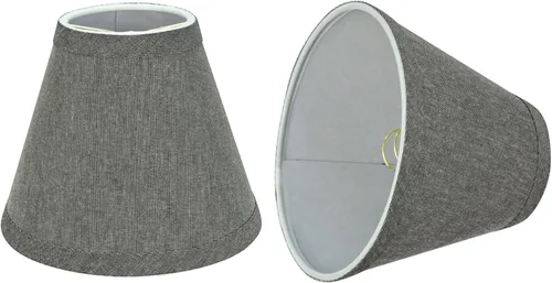 Vista 10 de Aspen Creative 51018-9, pantalla de araña de transición con clip imperio, tela texturizada de lino beige, parte superior de 3 pulgadas x 6 pulgadas