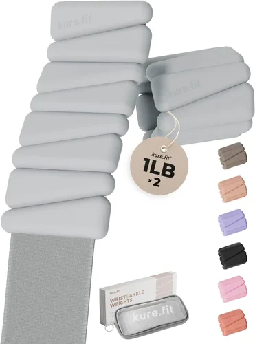 Vista 16 de Peso para Pilates Pesas ajustables para muñeca y tobillo para mujeres Brazaletes con peso 1 libra/ 2 libras cada una (Juego de 2)