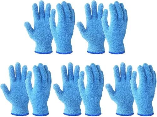 Vista 14 de Guantes de microfibra para quitar polvo de plantas de Evridwear reutilizables, guante de limpieza de hojas para plantas de interior, persianas