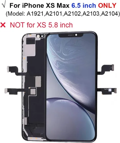 Vista 2 de Reemplazo de pantalla OLED suave para iPhone Xs Max de 6.5 pulgadas [no LCD], pantalla táctil 3D, kit de reparación de digitalizador