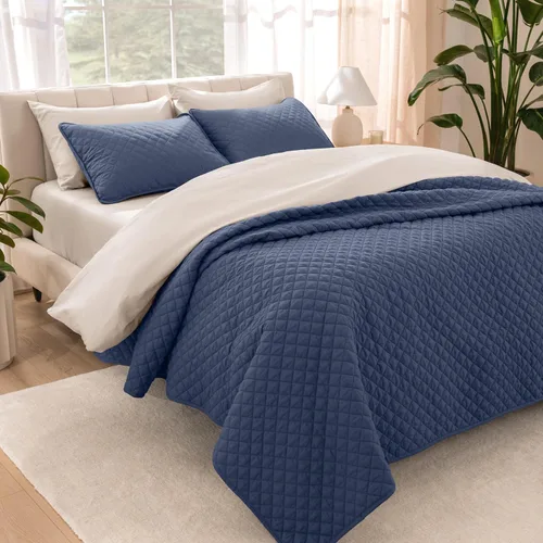 Vista 10 de Bare Home Juego de colcha – Twin/Twin Extra Long – Decoración ligera de cama – Alternativa de edredón – Colcha acolchada para todas las estaciones