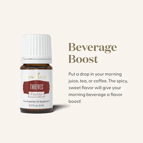 Vista 5 de Aceite esencial Vitality Thieves de Young Living – vigoriza tus sentidos con esta mezcla de aceites premium – Botella de 0.17 onzas líquidas