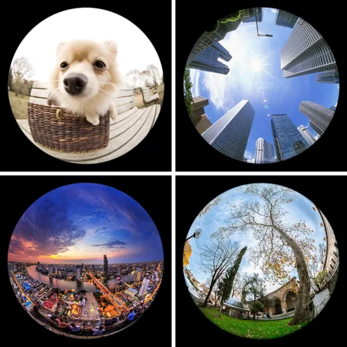 Vista 4 de Kit de lente de cámara de ojo de pez KEYWING de 198° para teléfono, lente de cámara de lente de barril de pescado para iPhone, accesorios de lente