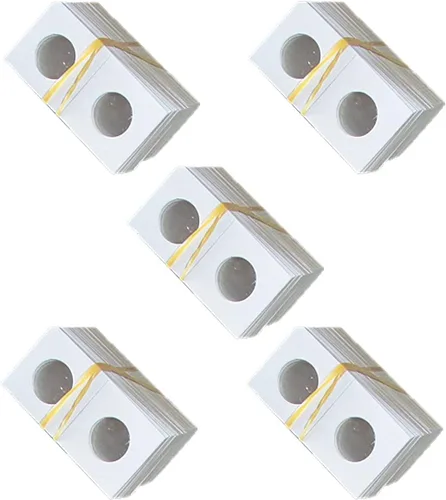 Vista 9 de Guardhouse 1 ½ x 1 ½ soportes para monedas de papel para centavos y monedas de diez centavos, 100 unidades Cent & Dime / Blanco / Bicolor